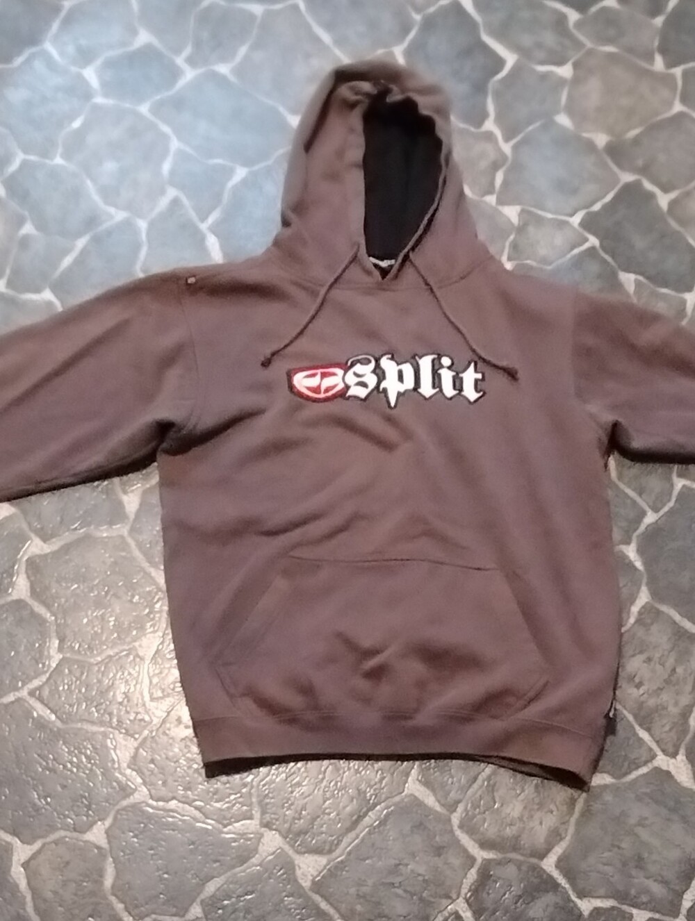 SPLIT Mens brown skateboarding hoodie size M VINTAGE 90S